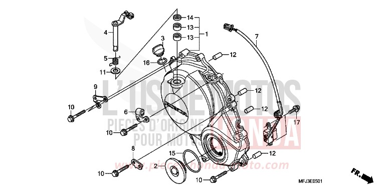 KURBELGEHAEUSEABDECKUNG (CBR600RR9,A,B/RA9,A,B) von CBR600RR ABS GRAPHITE BLACK (NHB01) von 2010